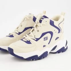 Skechers Cream & Navy Vibez Trainers -Women Trainers store 25905514 large wl 03